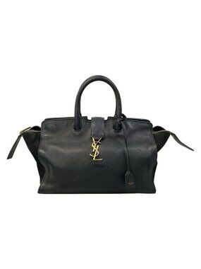Saint Laurent Paris Handbag Downtown Small Cabas Dark Navy Black Leather